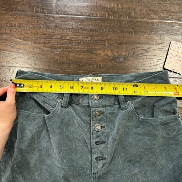 Free People Sun Chaser Corduroy Skinny‎ Morning Waves Pant Size 30 Women - Picture 10 of 12